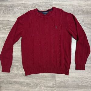 U.S. Polo Assn. Men's Crew Neck Red 100% Cotton‎ Sweater XL Long Sleeve Pullover